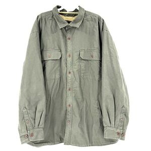 Outdoor Life Sherpa Lined Canvas Chor Shacket Men's 3XLT Hunter Green Barn Work